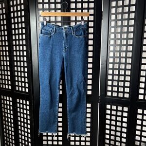 💙 PAIGE Cindy Crop Blue Women's Jeans Size 27 Straight Leg Stretch Denim 💙